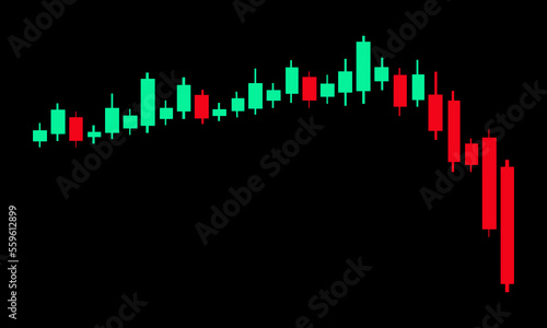 illustration of gradient stock market concept stick graph chart of stock market investment trading