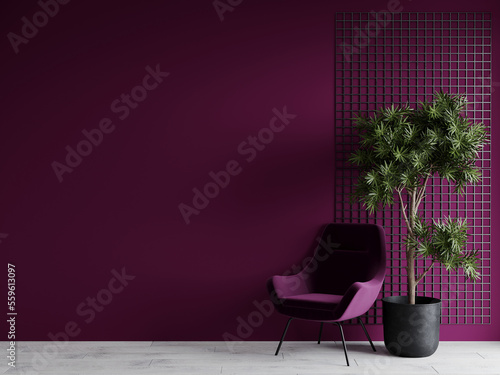 Fotografia Fuchsia color or dark plum in the interior