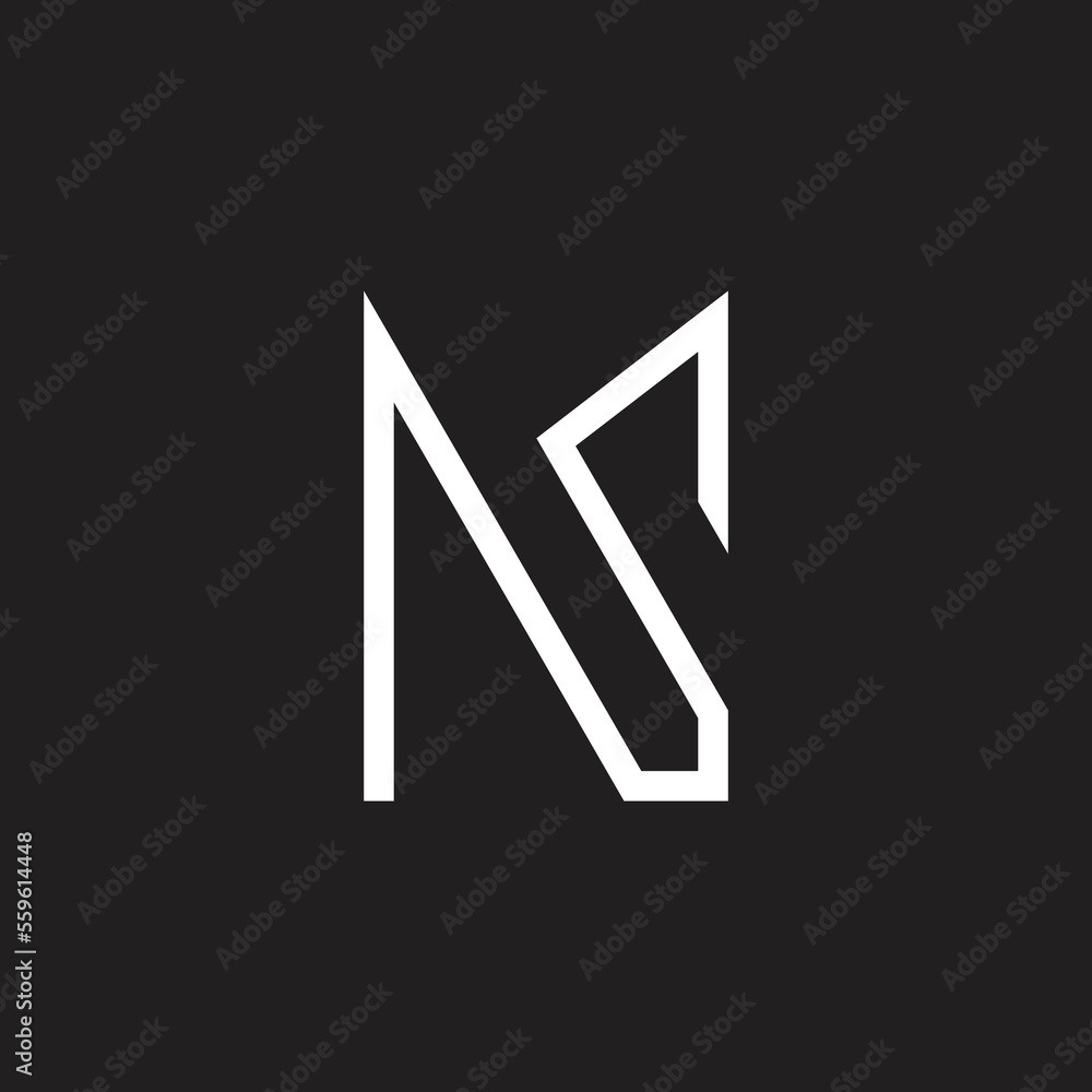 letter ns simple geometric thin line logo vector letter ns simple geometric thin line logo vector