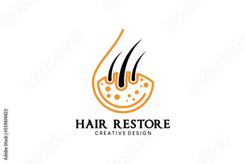 Hair growth logo design with creative drip concept