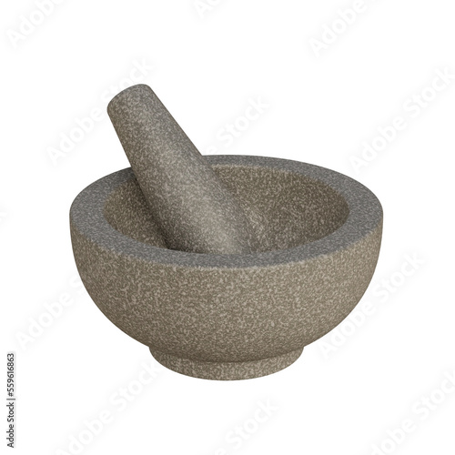 Murais de parede mortar and pestle isolated ON WHITE, 3D RENDERING OF MORTAR AND PESTLE PNG TRANS