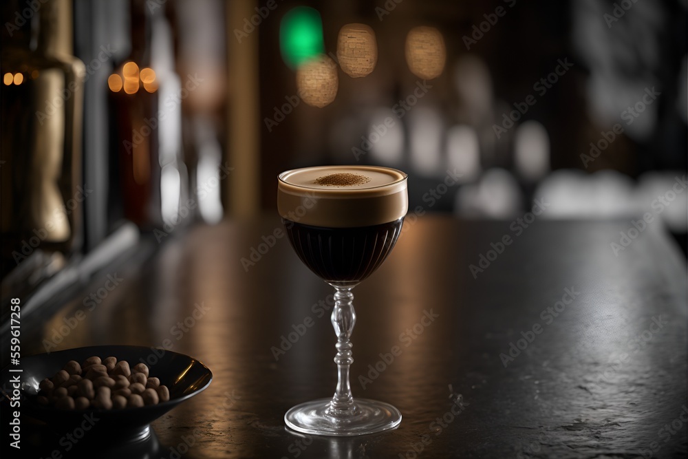 Espresso Martini, Martini, Cocktail, Drink, Generative AI Espresso Martini, Martini, Cocktail, Drink, Generative AI