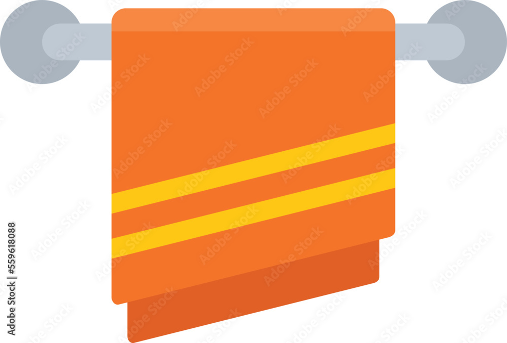 Beach towel icon flat vector. Fabric tissue. Clean cloth isolated Beach towel icon flat vector. Fabric tissue. Clean cloth isolated