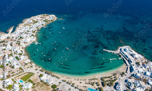 Aerial view of Pollonia town. Milos island, Greece photo