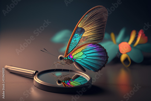 Wallpaper Mural Butterfly looking in the mirror, Generative AI Torontodigital.ca