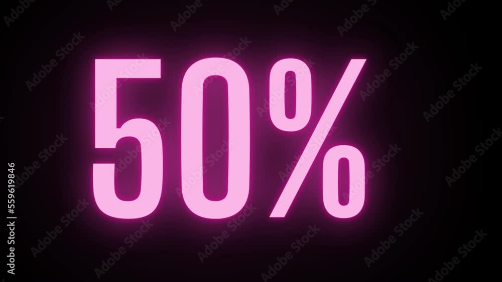 %50 Sale animated text. Word %50 in text. Design text elements for the ...