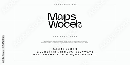 Modern abstract digital alphabet font. Minimal technology typography, Creative urban sport fashion futuristic font and with numbers. vector illustration