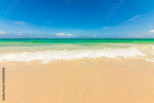 beautiful seascape  view from the ocean on a sunny day.