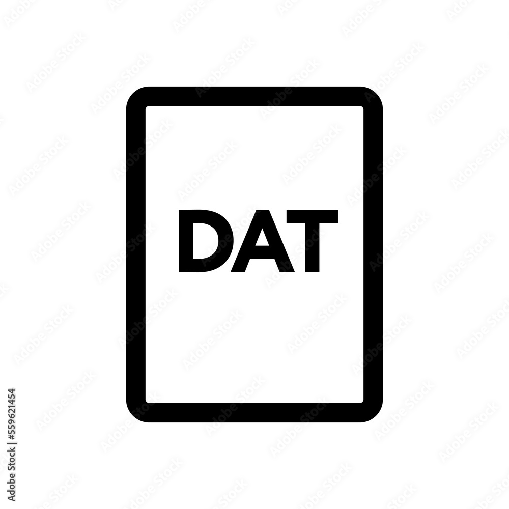 DAT file icon line isolated on white background. Black flat thin icon on modern outline style. Linear symbol and editable stroke. Simple and pixel perfect stroke vector illustration. DAT file icon line isolated on white background. Black flat thin icon on modern outline style. Linear symbol and editable stroke. Simple and pixel perfect stroke vector illustration.