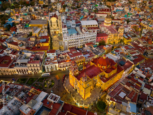 view of the city of guanajuato at sunset