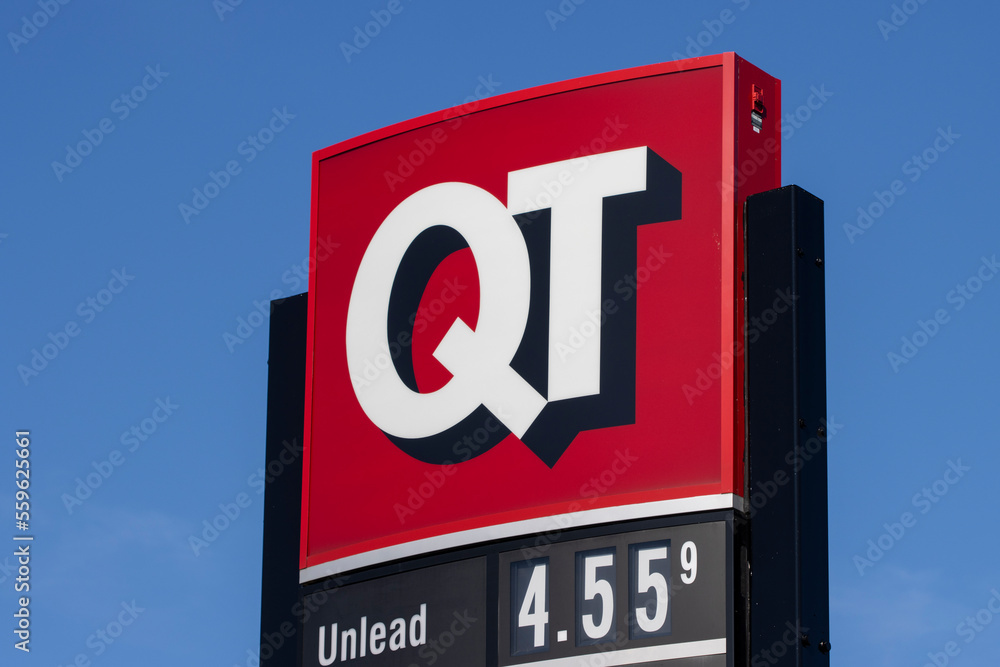 Charlotte, NC, USA June 19, 2022 QT sign is seen at a QuikTrip
