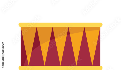 Snare drum icon flat vector. Music kit. Instrument drummer isolated