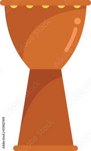 Old drum icon flat vector. Music instrument. Acoustic snare isolated