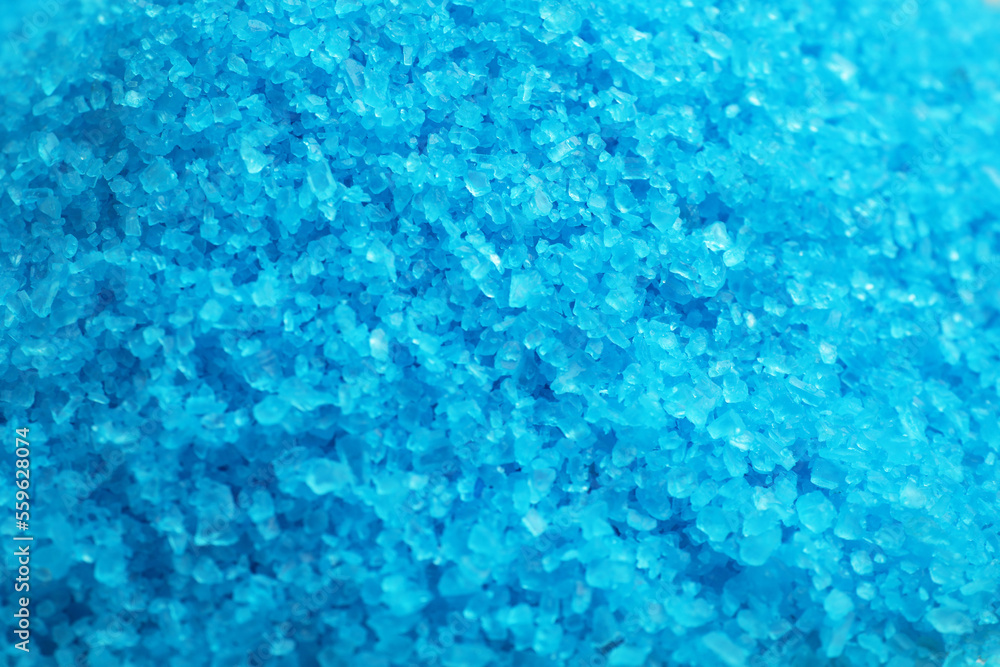Blue aromatic sea salt as background, closeup Blue aromatic sea salt as background, closeup