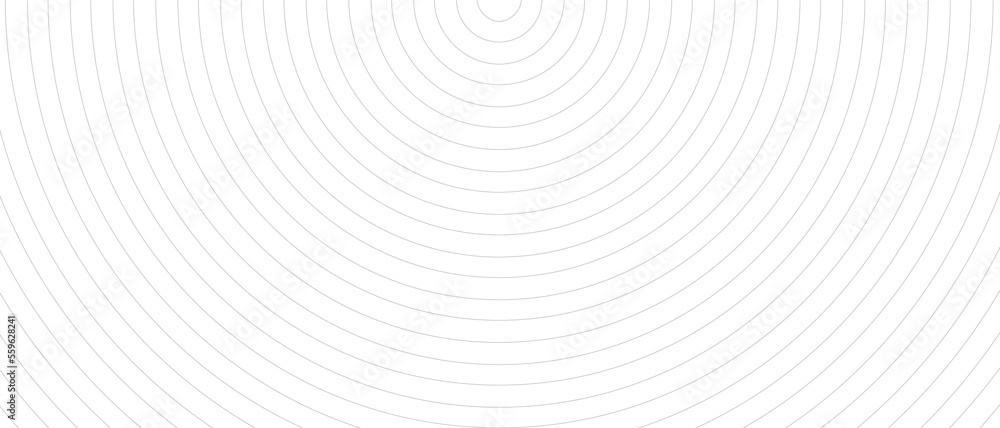 Circle lines pattern on white background. Circle lines pattern for backdrop, brochure, wallpaper template. Realistic lines with repeat circles texture. Simple geometric background, vector illustration