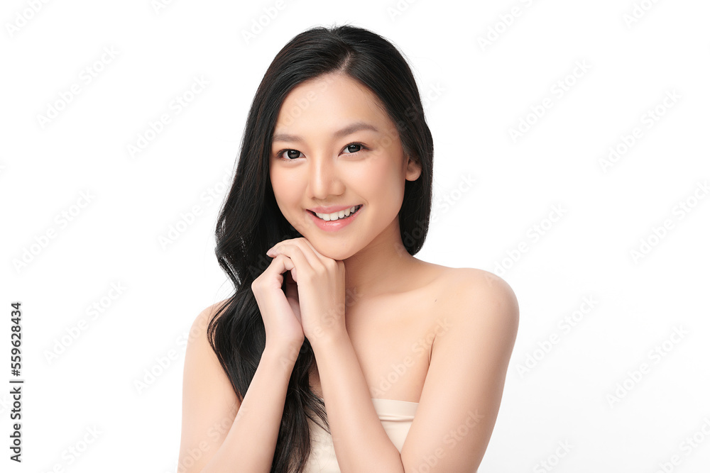 Beautiful young asian woman with clean fresh skin on white background, Face care, Facial treatment, Cosmetology, beauty and spa, Asian women portrait. Beautiful young asian woman with clean fresh skin on white background, Face care, Facial treatment, Cosmetology, beauty and spa, Asian women portrait.