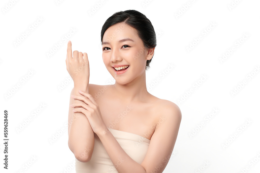 Beautiful young asian woman with clean fresh skin on white background, Face care, Facial treatment, Cosmetology, beauty and spa, Asian women portrait. Beautiful young asian woman with clean fresh skin on white background, Face care, Facial treatment, Cosmetology, beauty and spa, Asian women portrait.
