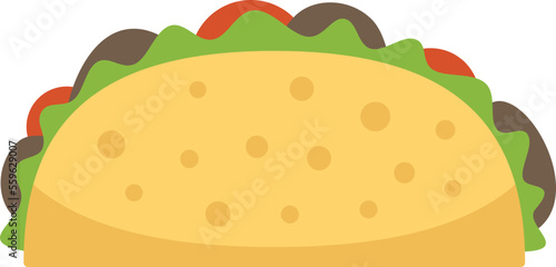 Restaurant taco icon flat vector. Mexican food. Cute mexico isolated