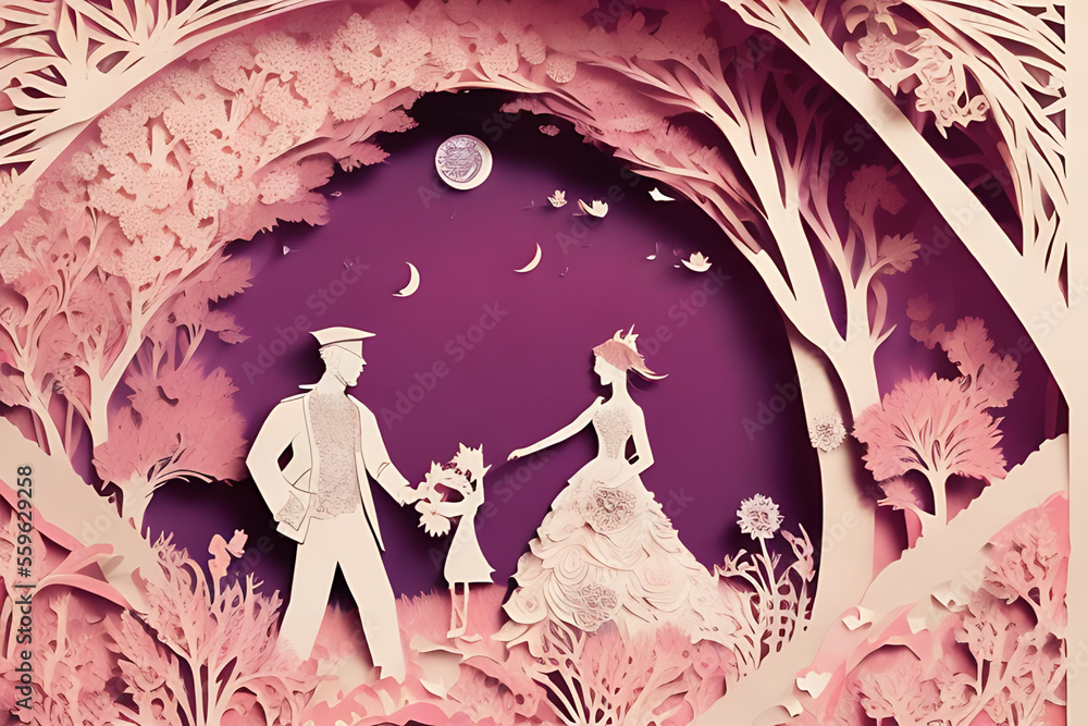 Happy couple wedding engagement card
