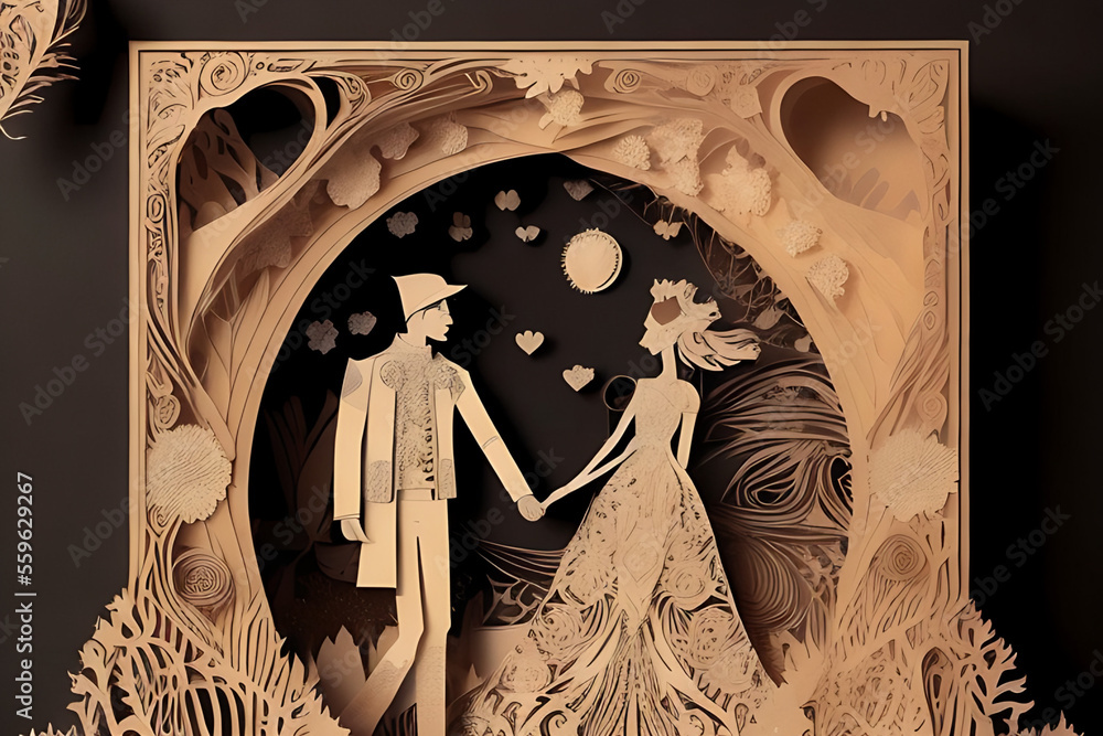 exquisite wedding couple invitation card design