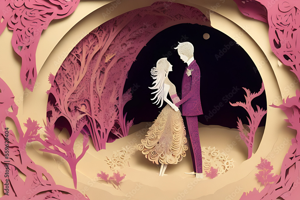 exquisite wedding couple invitation card design