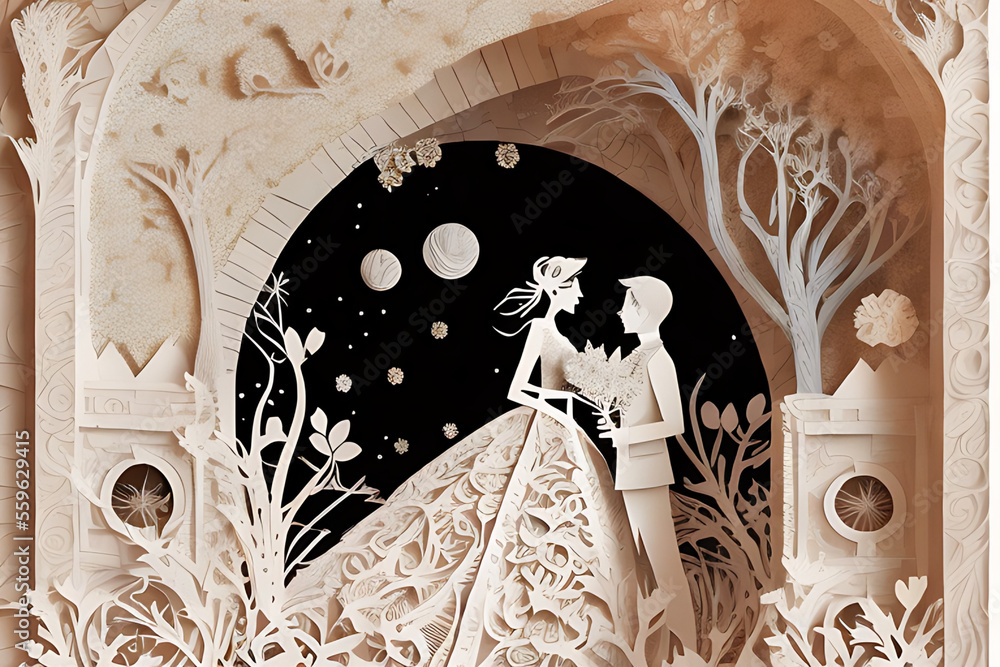 exquisite wedding couple invitation card design
