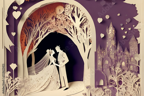 Happy couple wedding engagement card