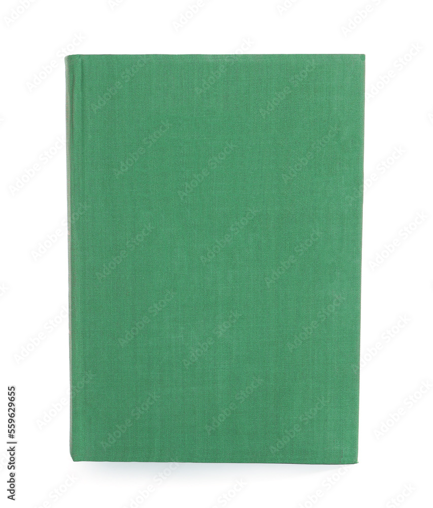 One old hardcover book isolated on white One old hardcover book isolated on white