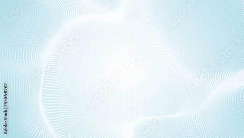 Abstract dot white blue wave pattern gradient  texture technology background.