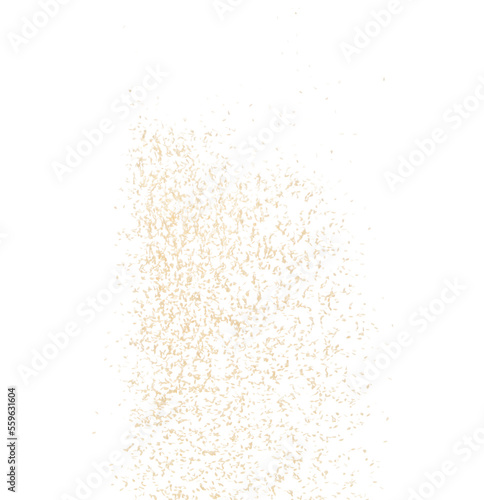 Photography White Sesame seeds flying explosion, White grain wave floating