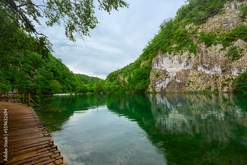 beautiful scene in Plitvice Lakes National Park, Croatia