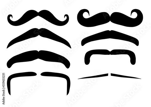 Set of different mustaches