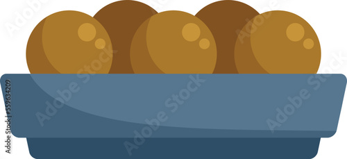 Event falafel icon flat vector. Cooking arabic. Muslim ball isolated
