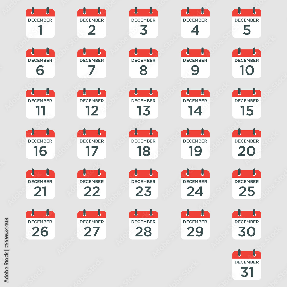 calendar set December icon illustration isolated vector sign symbol calendar set December icon illustration isolated vector sign symbol