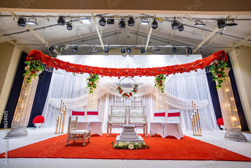 Indian wedding reception interiors and decorations