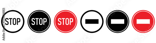 stop icon set. traffic board icon collections symbol, vector illustration
