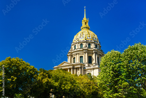 The Dome Church of the Invalides in Paris, France. The burial place of Napoleon Bonaparte and other notable French figures.