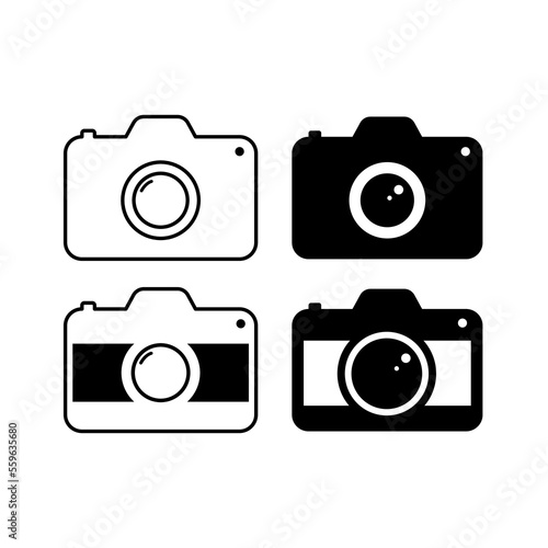 Set of photo camera icons. Vector illustration 