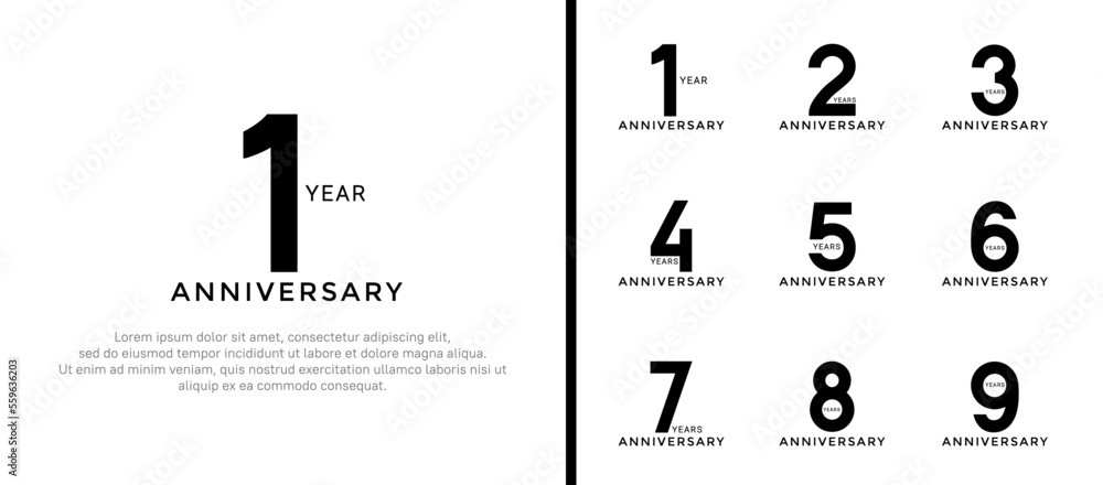 set of anniversary logo style black color on white background for special moment set of anniversary logo style black color on white background for special moment