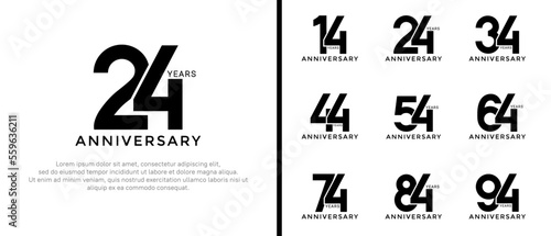 set of anniversary logo style black color on white background for special moment