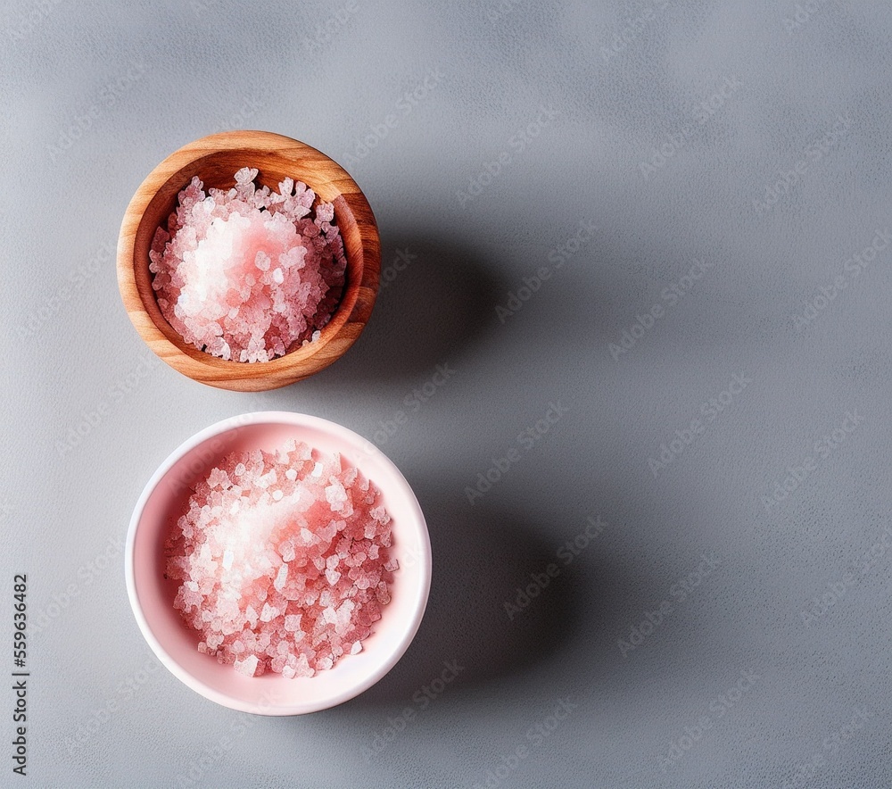 pink salt in a bowl on a white background. pink salt in a bowl on a white background.