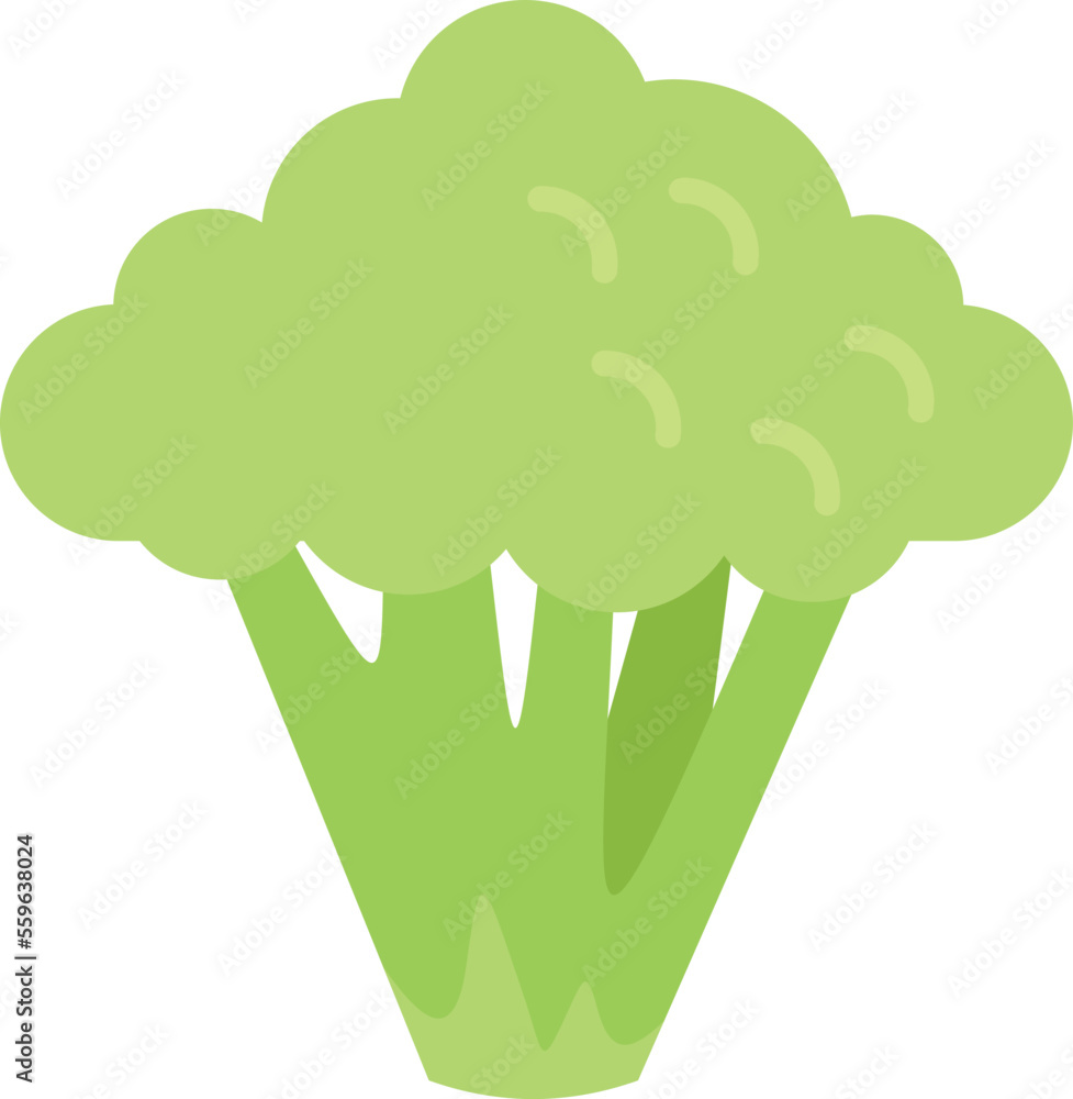 Healthy brocoli icon flat vector. Vegetable broccoli. Plant salad isolated Healthy brocoli icon flat vector. Vegetable broccoli. Plant salad isolated