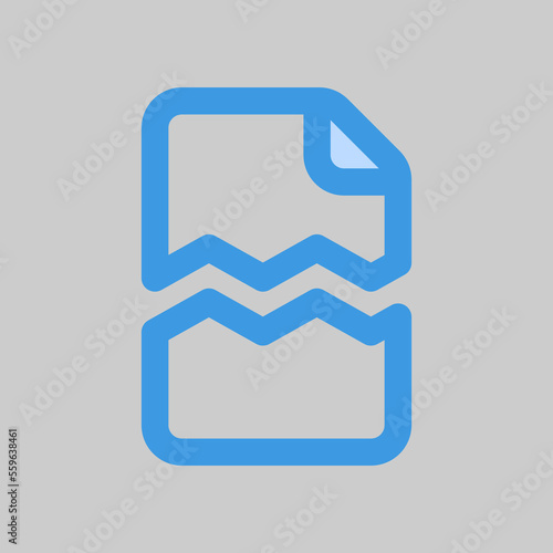 Corrupted file icon in blue style, use for website mobile app presentation