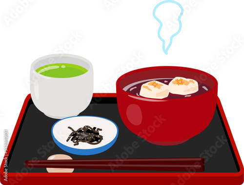 お汁粉と塩昆布