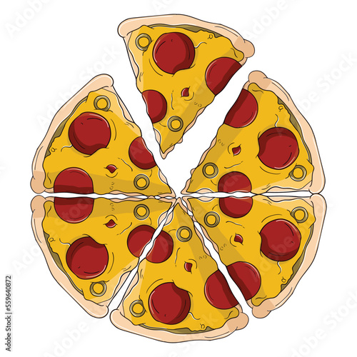 Pizza icon vector. Suitable for Food and beverage, bar or restaurant icon sign or symbol.
