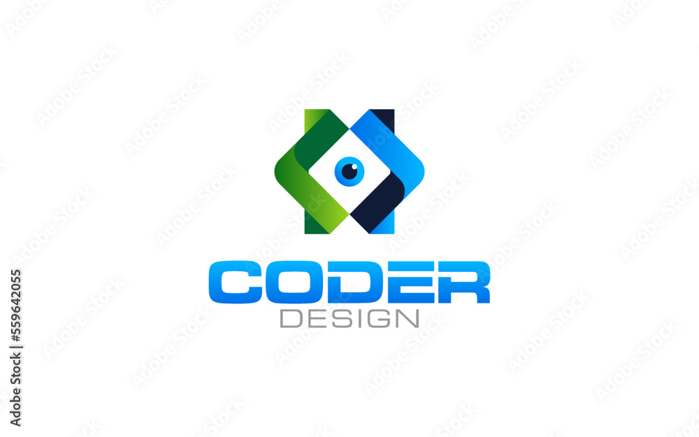 Illustration vector graphic of a coding, programmer, Coder Company logo design template Illustration vector graphic of a coding, programmer, Coder Company logo design template