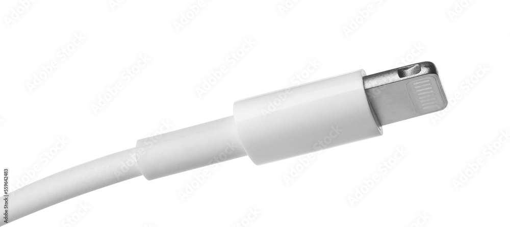 USB lightning cable isolated on white. Modern technology USB lightning cable isolated on white. Modern technology