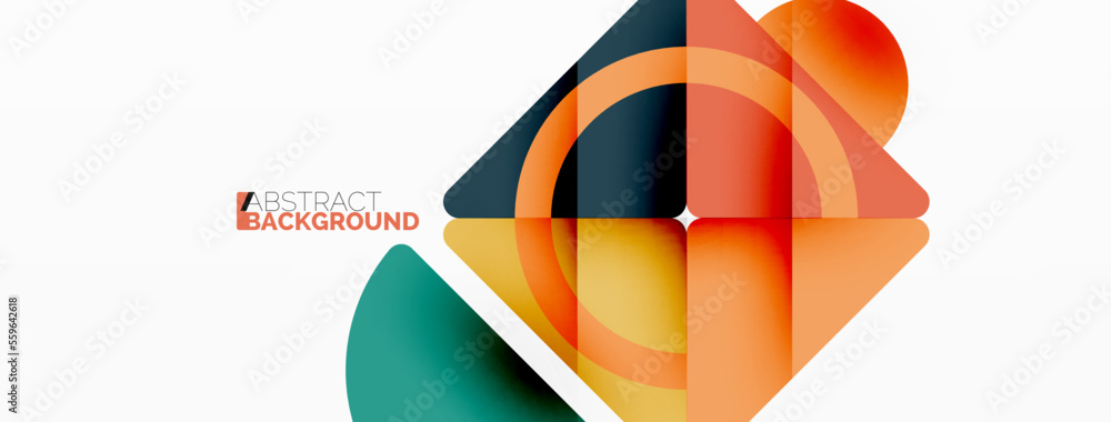 Creative geometric wallpaper. Minimal abstract background. Triangles and circles composition vector illustration for wallpaper banner background or landing page
