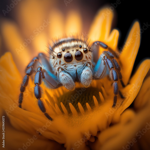 Fotografia macro spider generate by AI