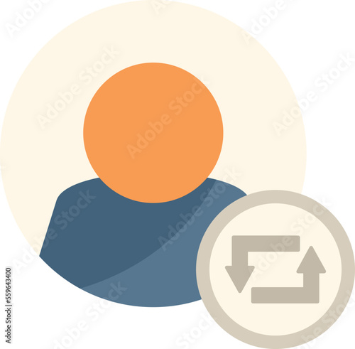Avatar repost icon flat vector. Report chart. Modern mark isolated